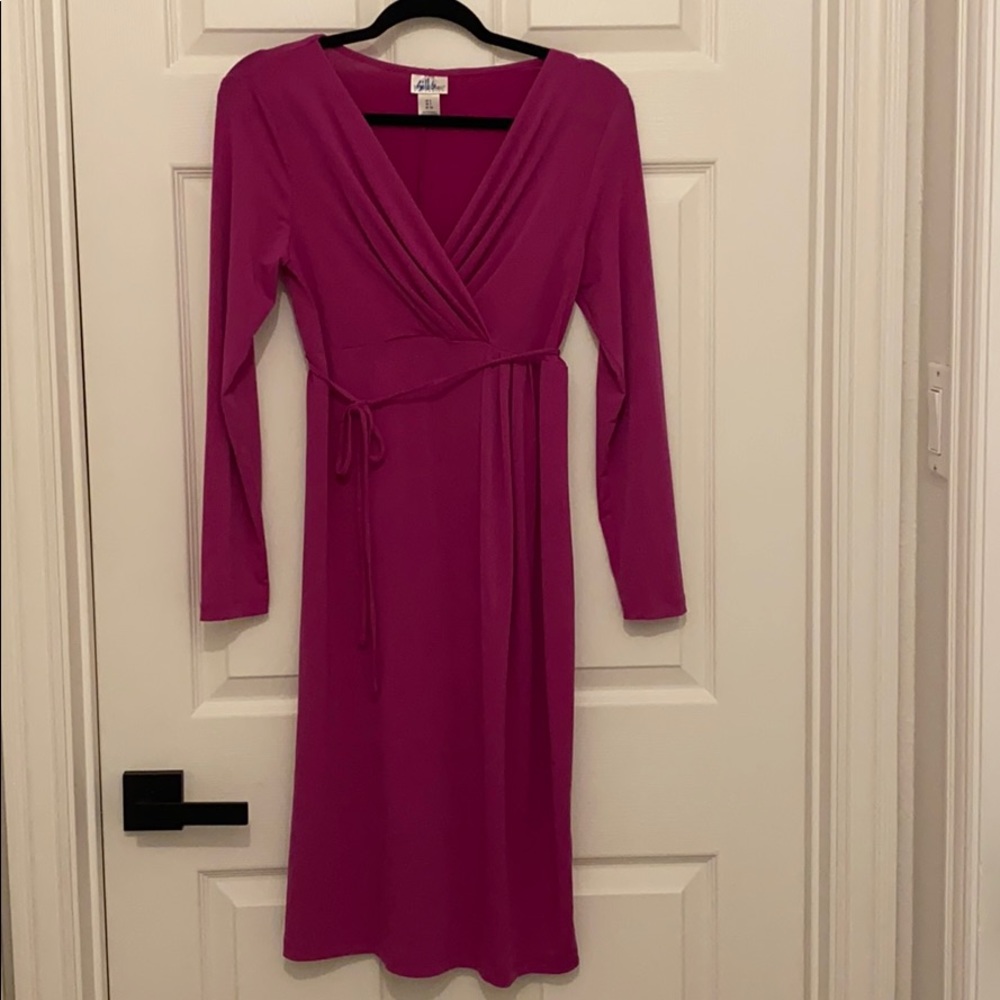 EUC Pink Motherhood Maternity Midi Dress